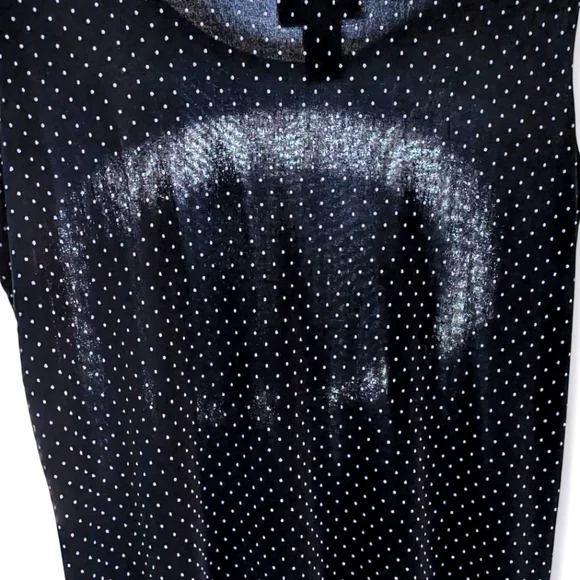 Chico's Dark Blue Black White Polka Dot Tank Top Size 1 Sleeveless Blouse - Picture 6 of 8